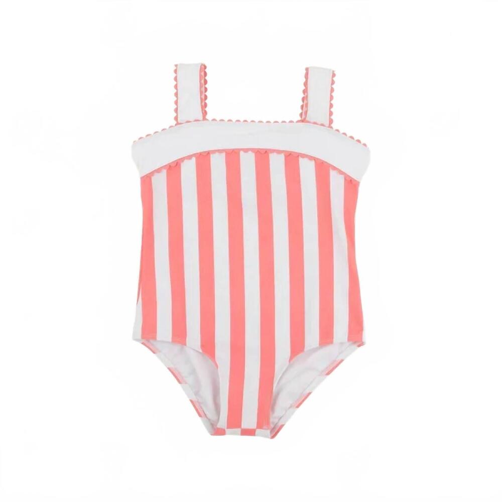 NEW THE BEAUFORT BONNET COMPANY girls' shannon bow bathing suit in caicos cabana